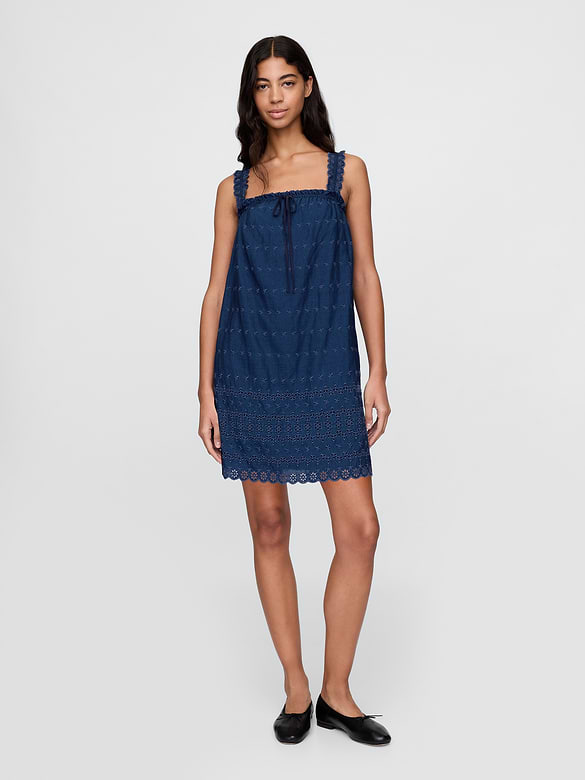 Gap × DÔEN Eyelet Shift Mini Dress