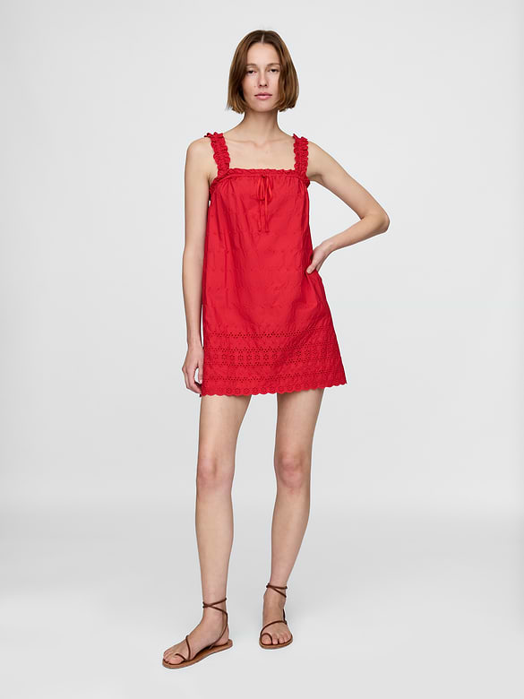 Gap × DÔEN Eyelet Shift Mini Dress