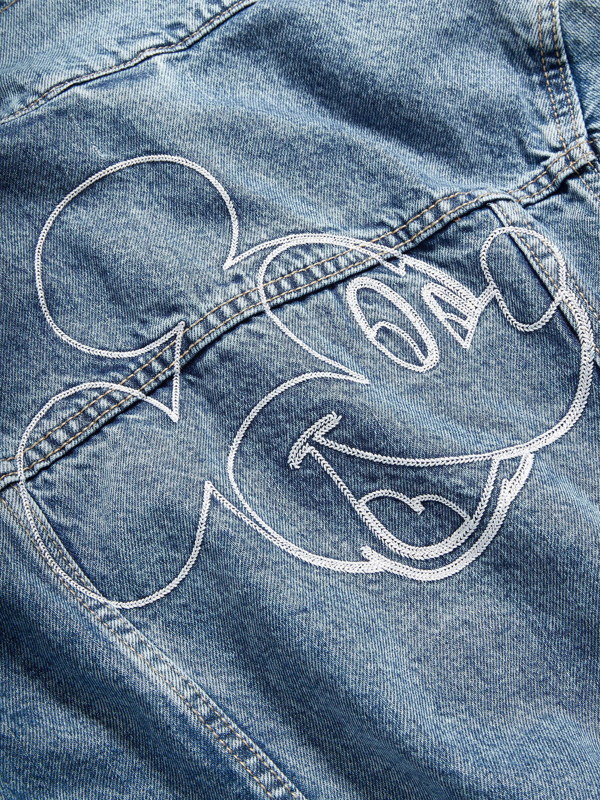 Image number 4 showing, Old Navy x Disney© Mickey Mouse Gender-Neutral Logo-Graphic Jean Trucker Jacket for Kids
