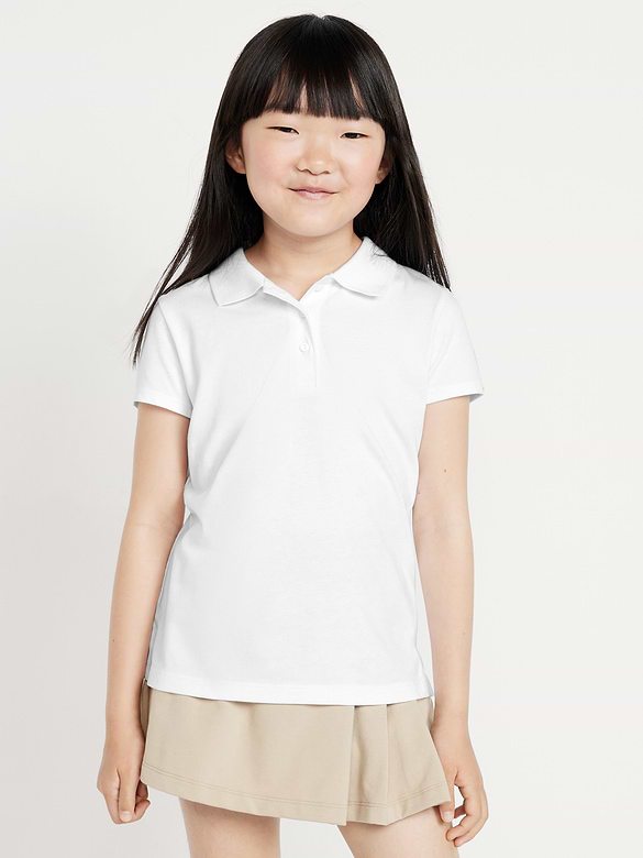 Polo d’uniforme scolaire en tricot de jersey pour fille
