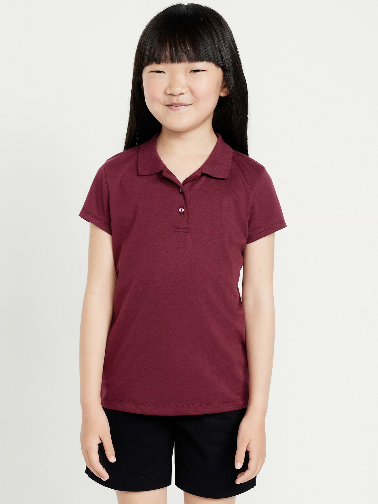 Image number 1 showing, School Uniform Jersey-Knit Polo Shirt for Girls