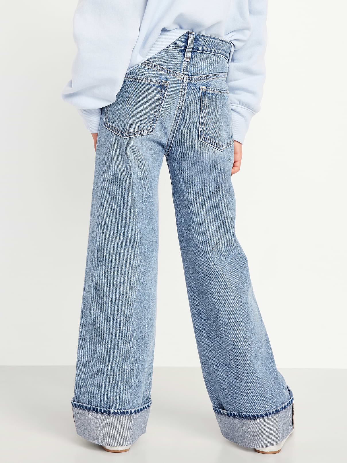 Image number 2 showing, High-Waisted Baggy Wide-Leg Jeans for Girls