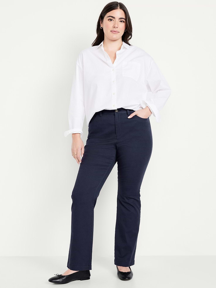 Image number 6 showing, High-Waisted Uniform Boot-Cut Pants