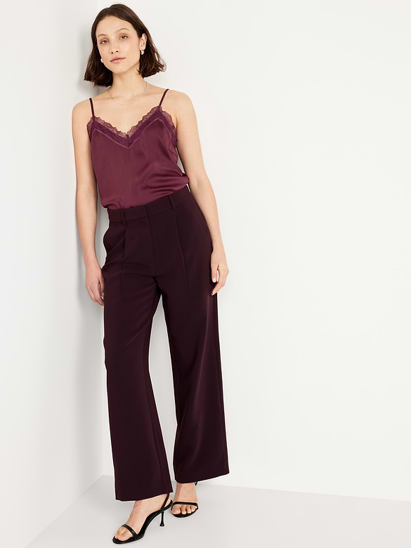 Lace-Trim Satin Cami Top