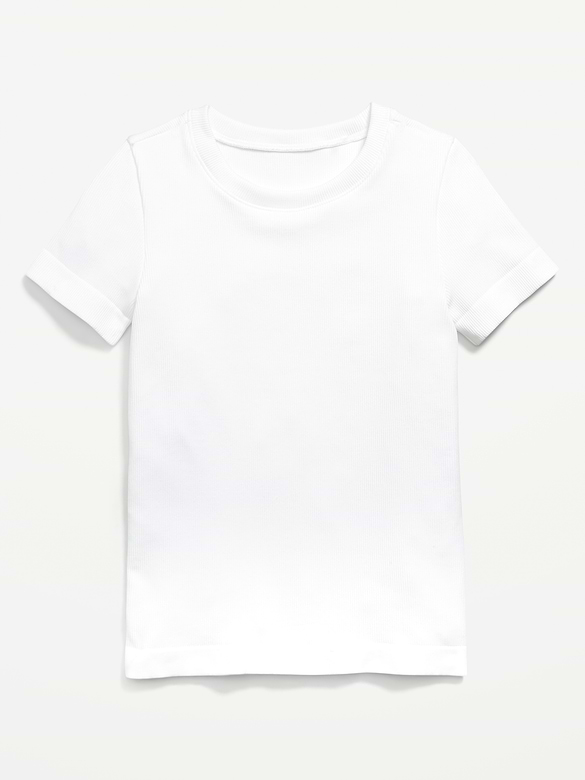 Fitted Seamless Ribbed Performance Top for Girls