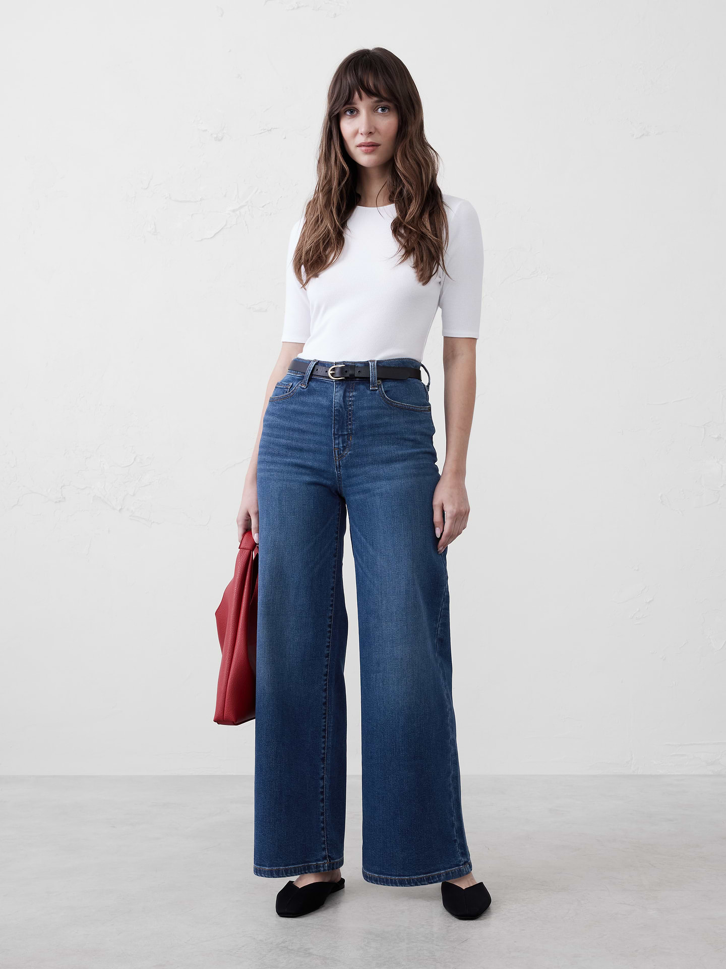 Image number 1 showing, Wide-Leg  High-Rise Jean