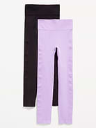 Image number 1 showing, Fitted High-Waisted 7/8-Length Seamless Leggings 2-Pack for Girls