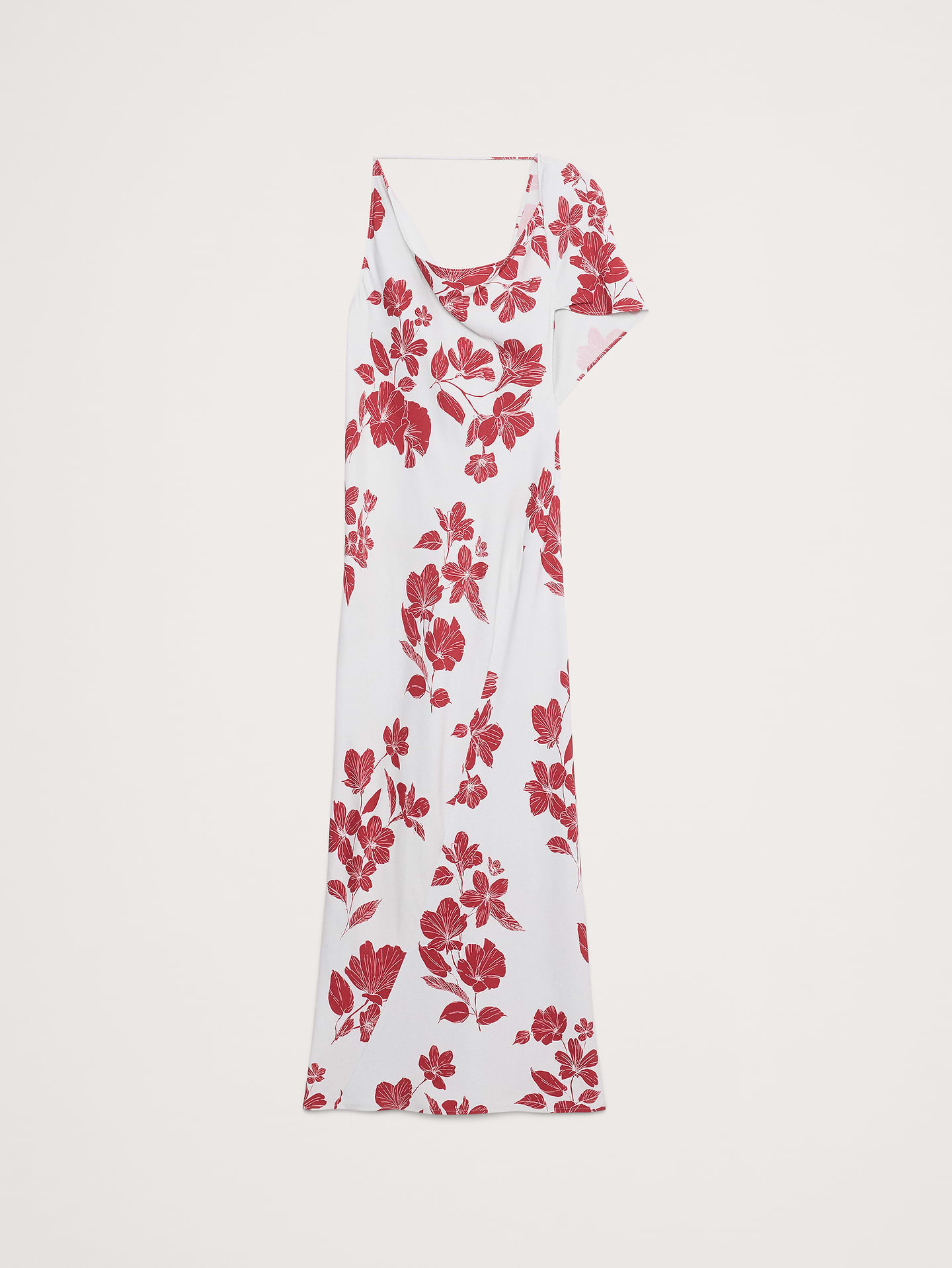 L'image numéro 5 présente Robe longue asymétrique à dos dégagé en crêpe extensible