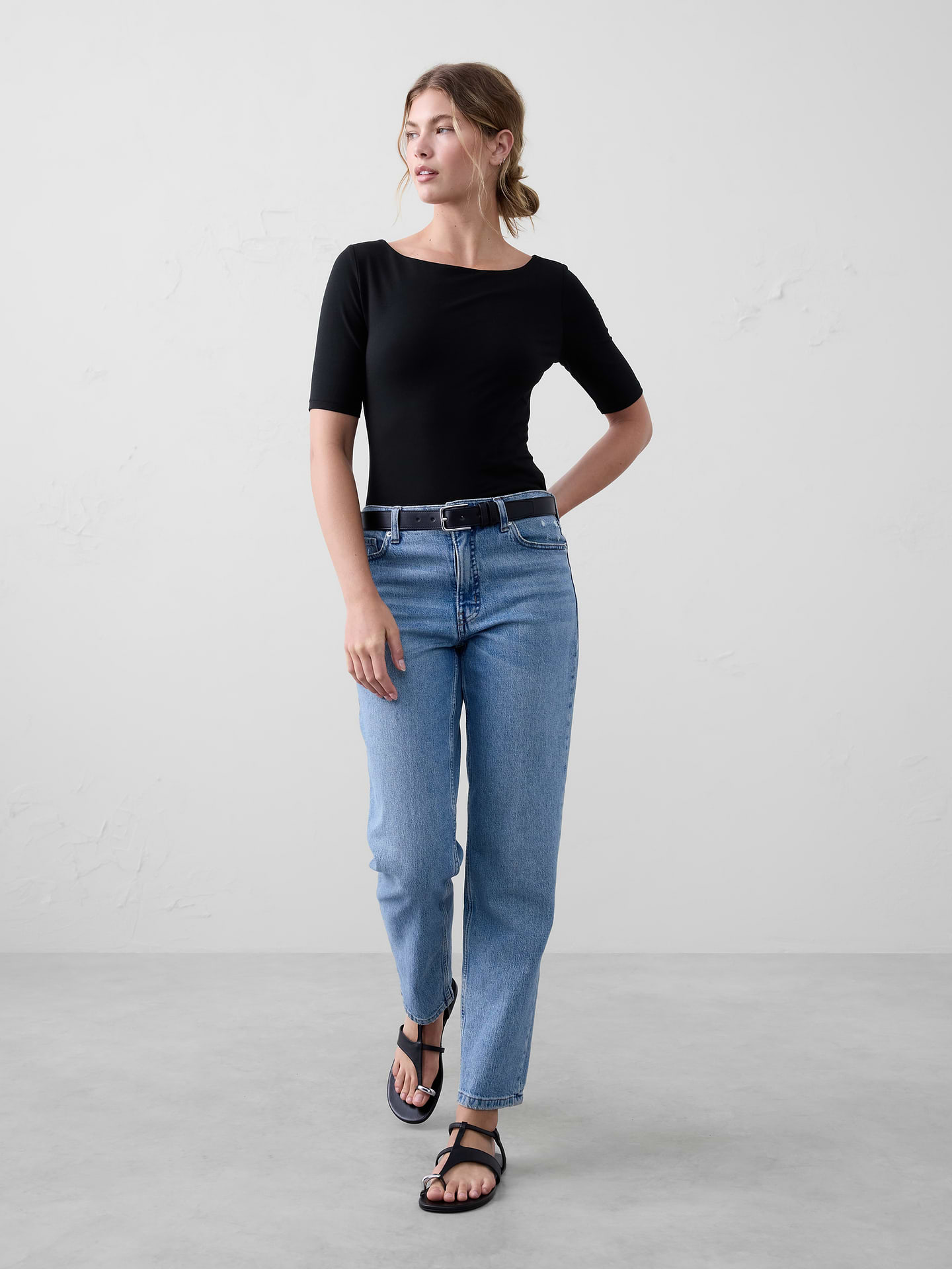 Image number 1 showing, Soft Stretch Elbow-Sleeve Top