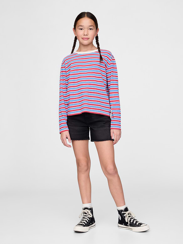 Kids Denim Midi Shorts