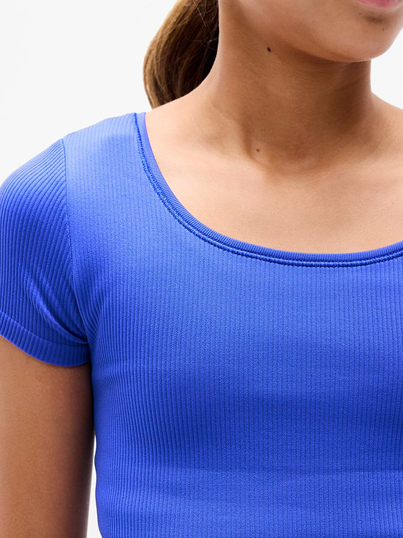 Athleta Girl Rise Above Rib Crop Tee