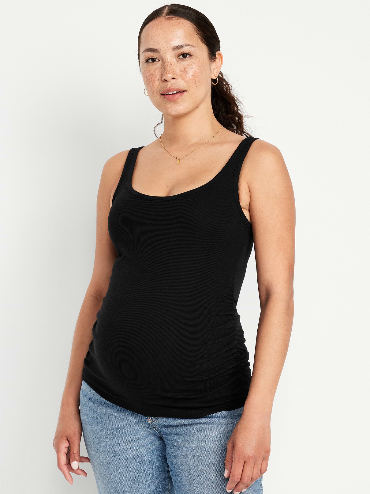 Image number 1 showing, Maternity Scoop-Neck Ribbed Tank Top