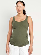 Image number 1 showing, Maternity Scoop-Neck Ribbed Tank Top