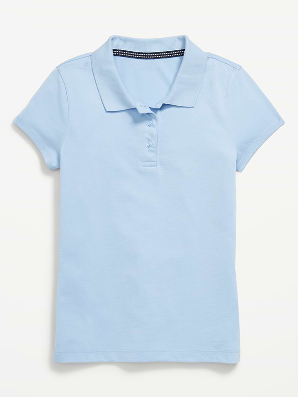 School Uniform Jersey-Knit Polo Shirt for Girls