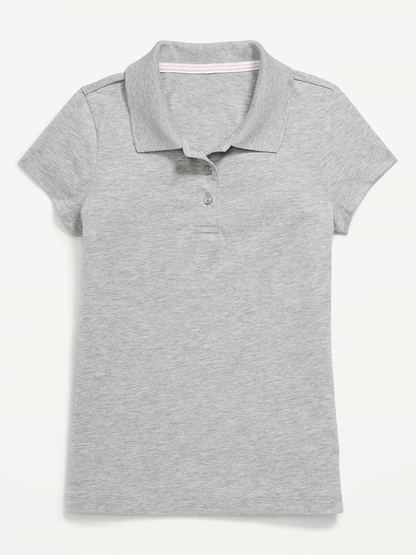 School Uniform Jersey-Knit Polo Shirt for Girls