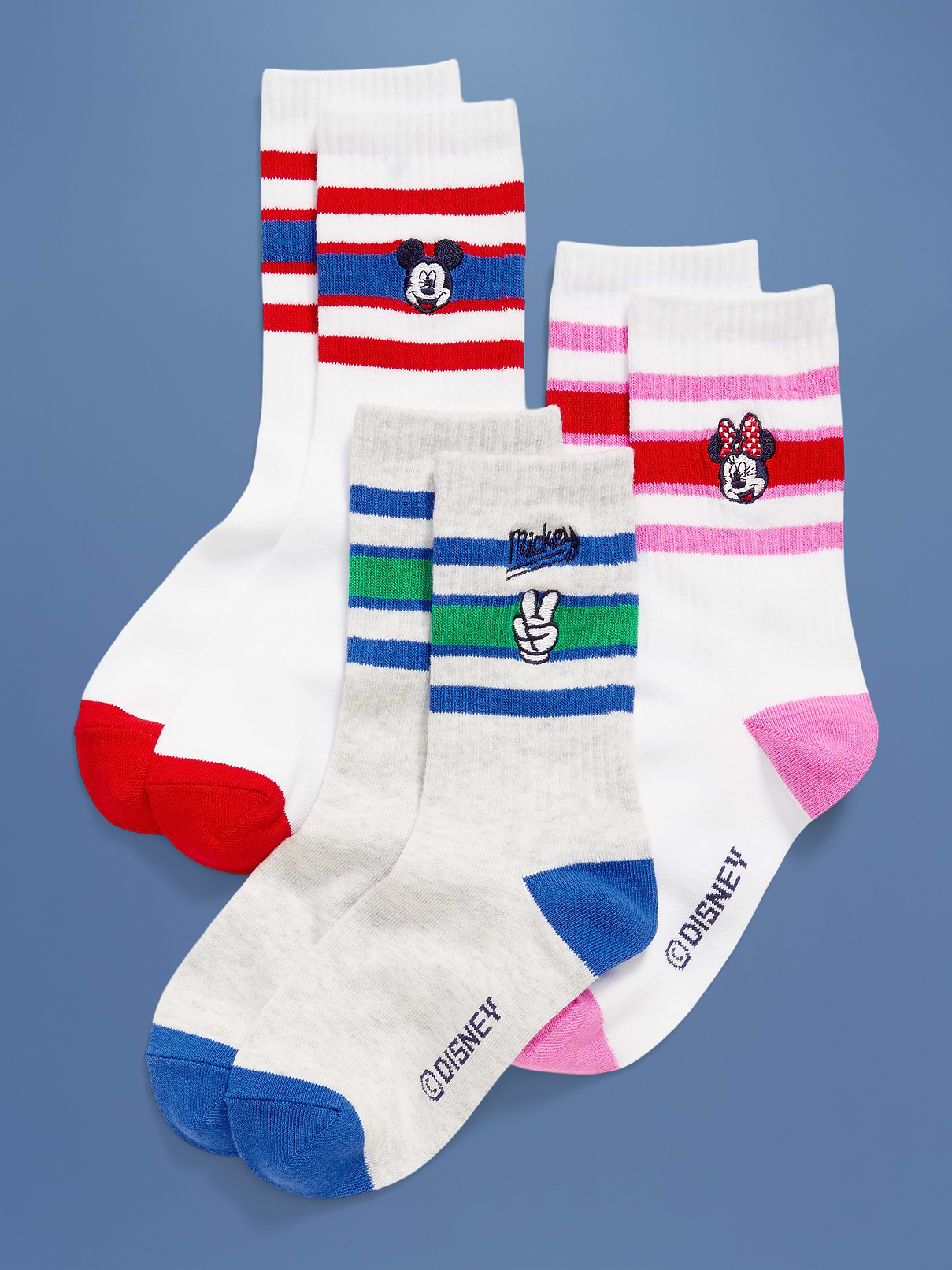 Image 1 of 2, Two icons, together at last. Browse the collection for the whole fam., rib-knit openings, arch support, notched seams at toe, embroidered licensed graphic, Disney©, Product #761657