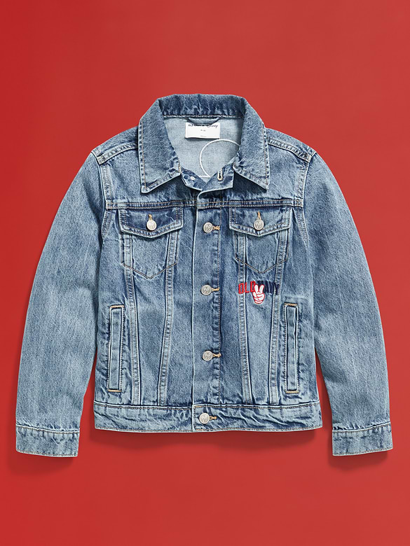 Old Navy x Disney© Mickey Mouse Gender-Neutral Logo-Graphic Jean Trucker Jacket for Kids