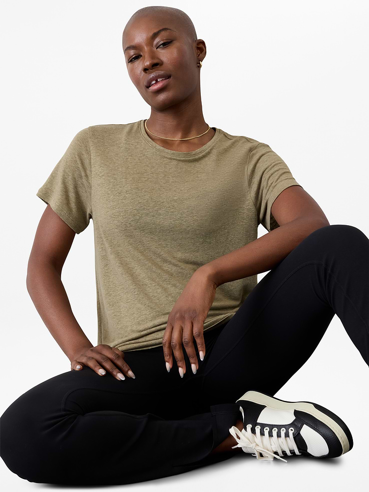Image number 1 showing, Getaway Linen Blend Tee