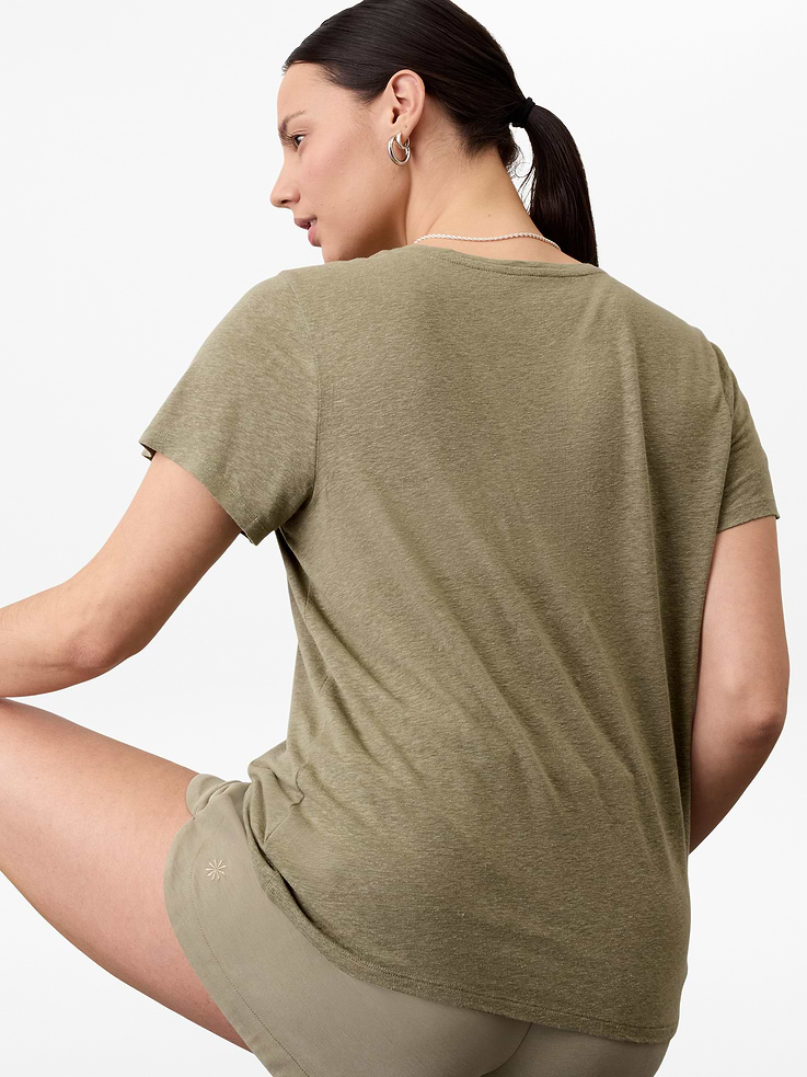 Image number 6 showing, Getaway Linen Blend V-Neck Tee