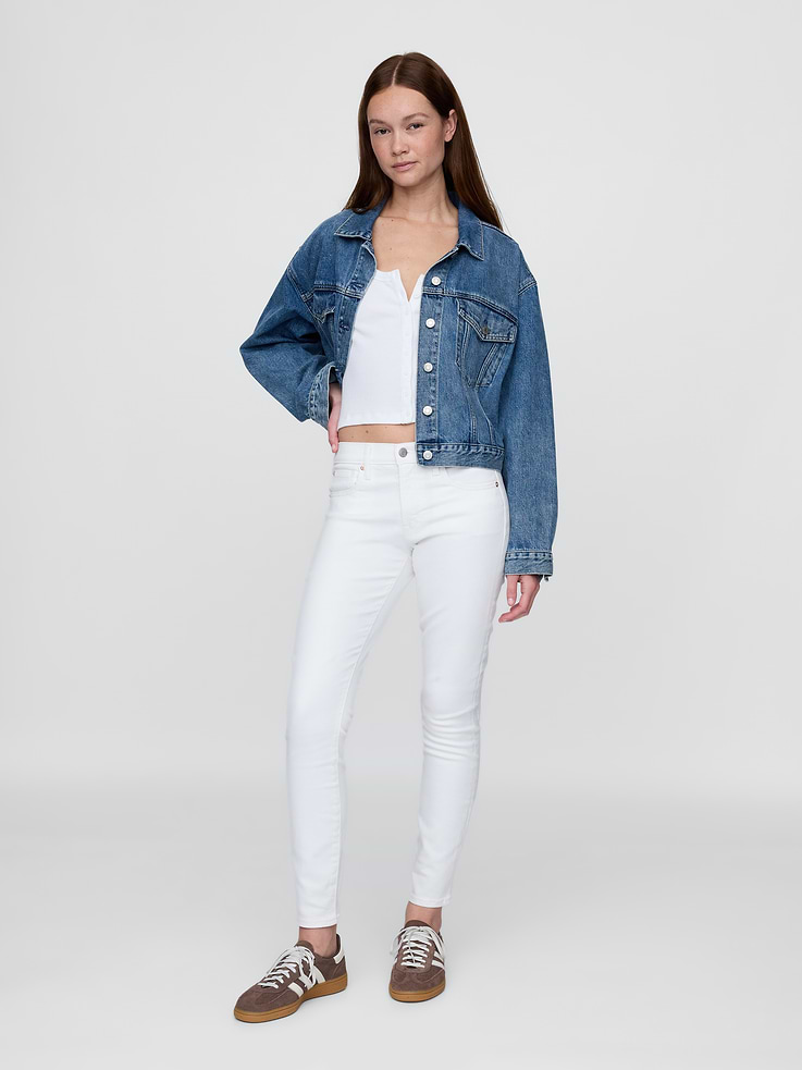 Image number 1 showing, Mid Rise True Skinny Jeans