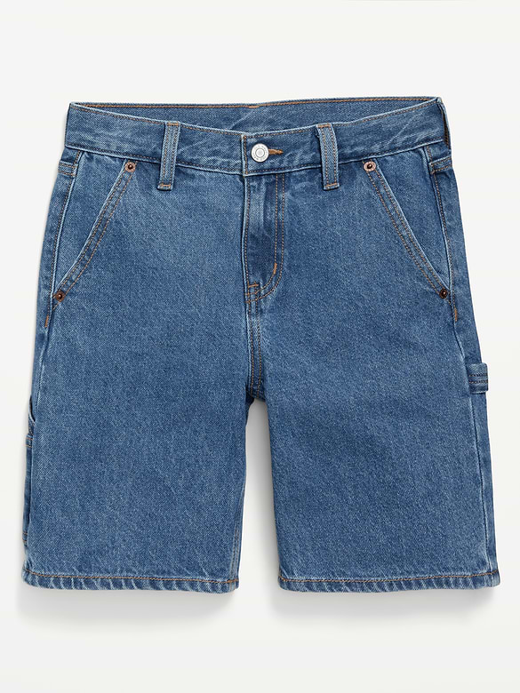 Knee Length Baggy Carpenter Jean Shorts for Boys