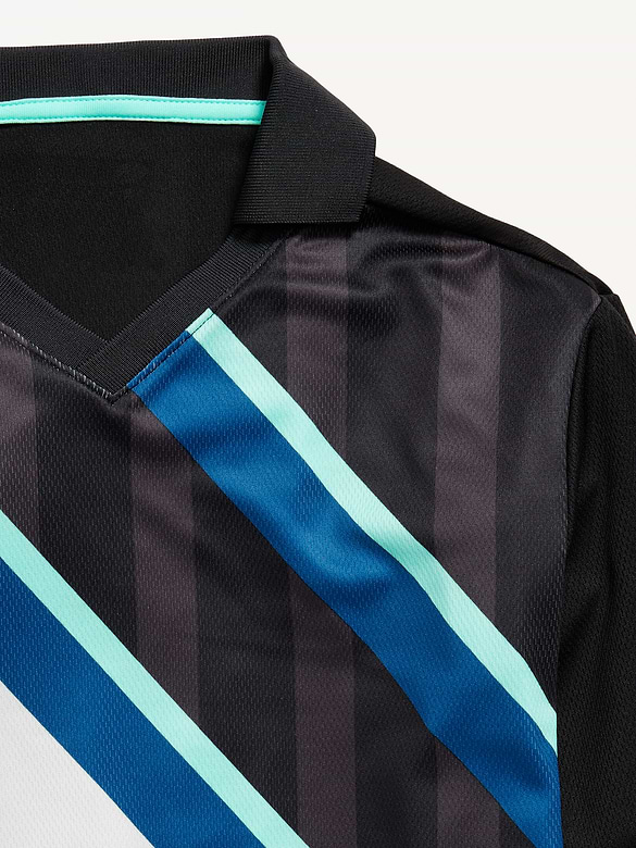 Oversized Long-Sleeve Collared Soccer Top for Boys