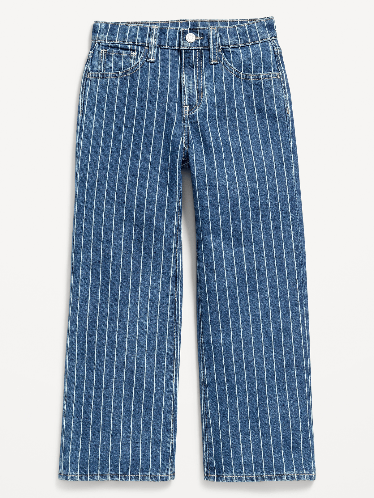 Image number 3 showing, Printed High-Waisted Baggy Wide-Leg Jeans for Girls