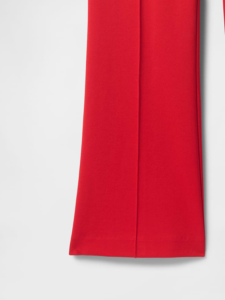 Image 8 de 8, Pantalon mi-évasé court à taille haute en tricot double épaisseur