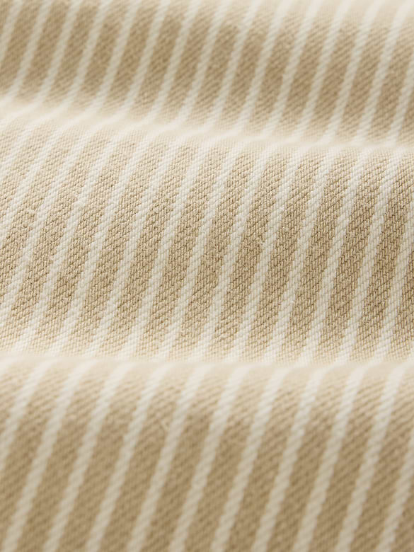 High Rise Khaki Stripe Barrel Jeans
