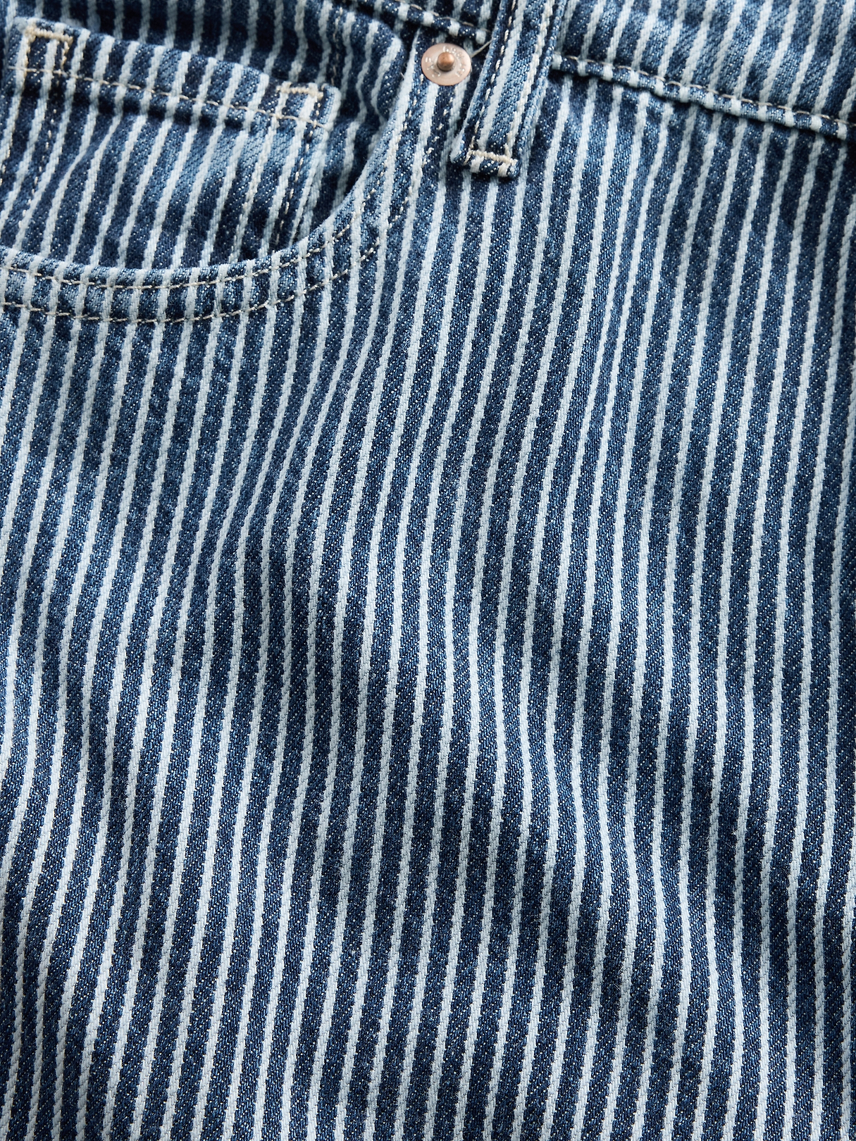 Mid Rise UltraSoft Denim Stripe Baggy Jeans | Gap
