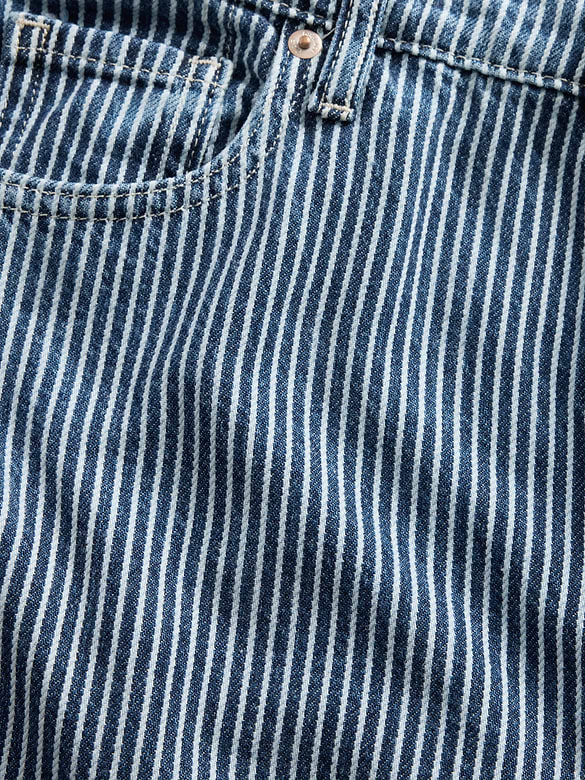 Mid Rise UltraSoft Denim Stripe Baggy Jeans