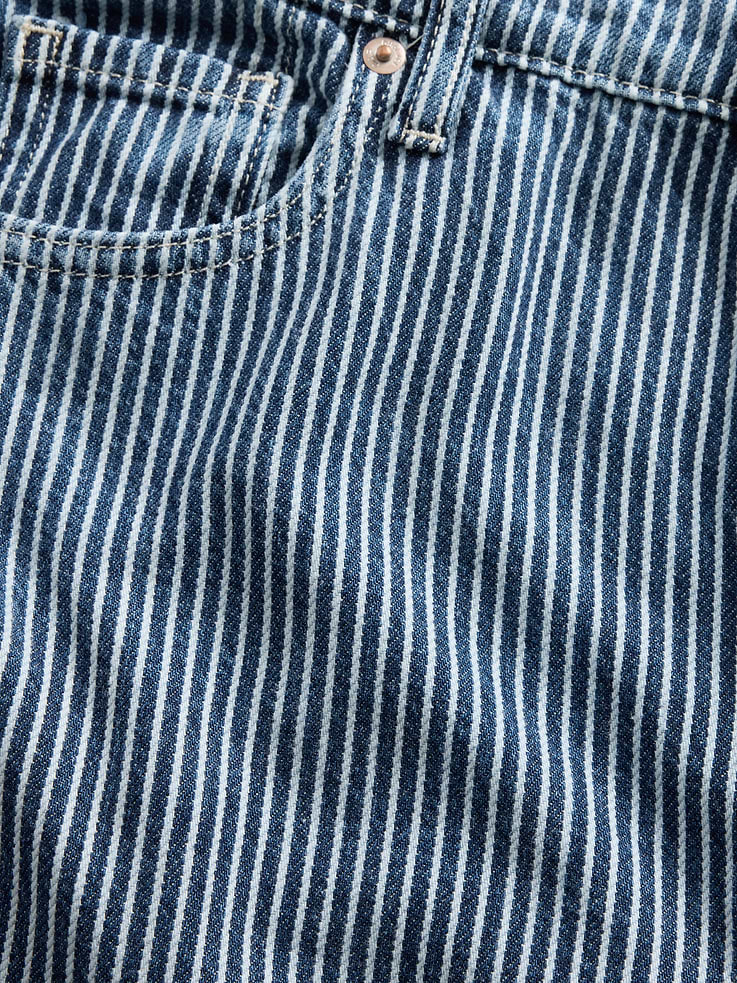 Image number 6 showing, Mid Rise UltraSoft Denim Stripe Baggy Jeans