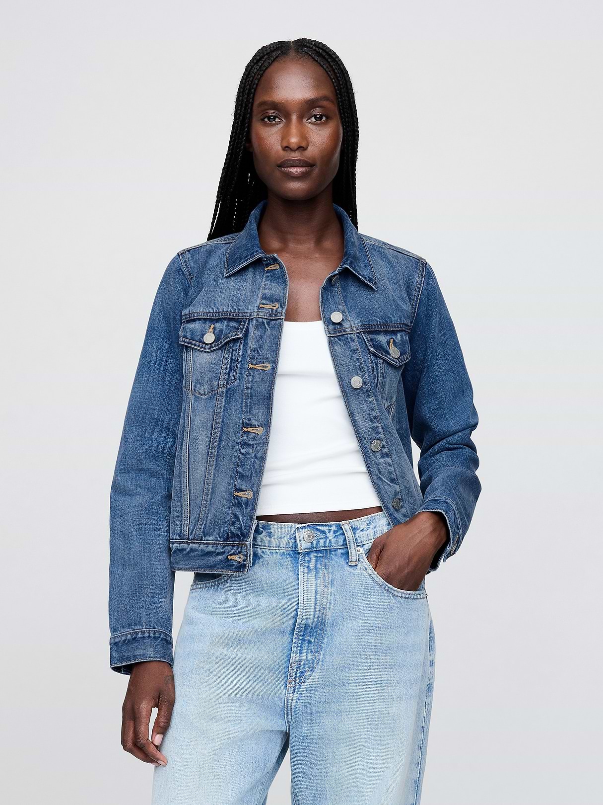 ジャケット・アウター old gap darkwear fade short denim jacket Icon Denim Jacket | Gap