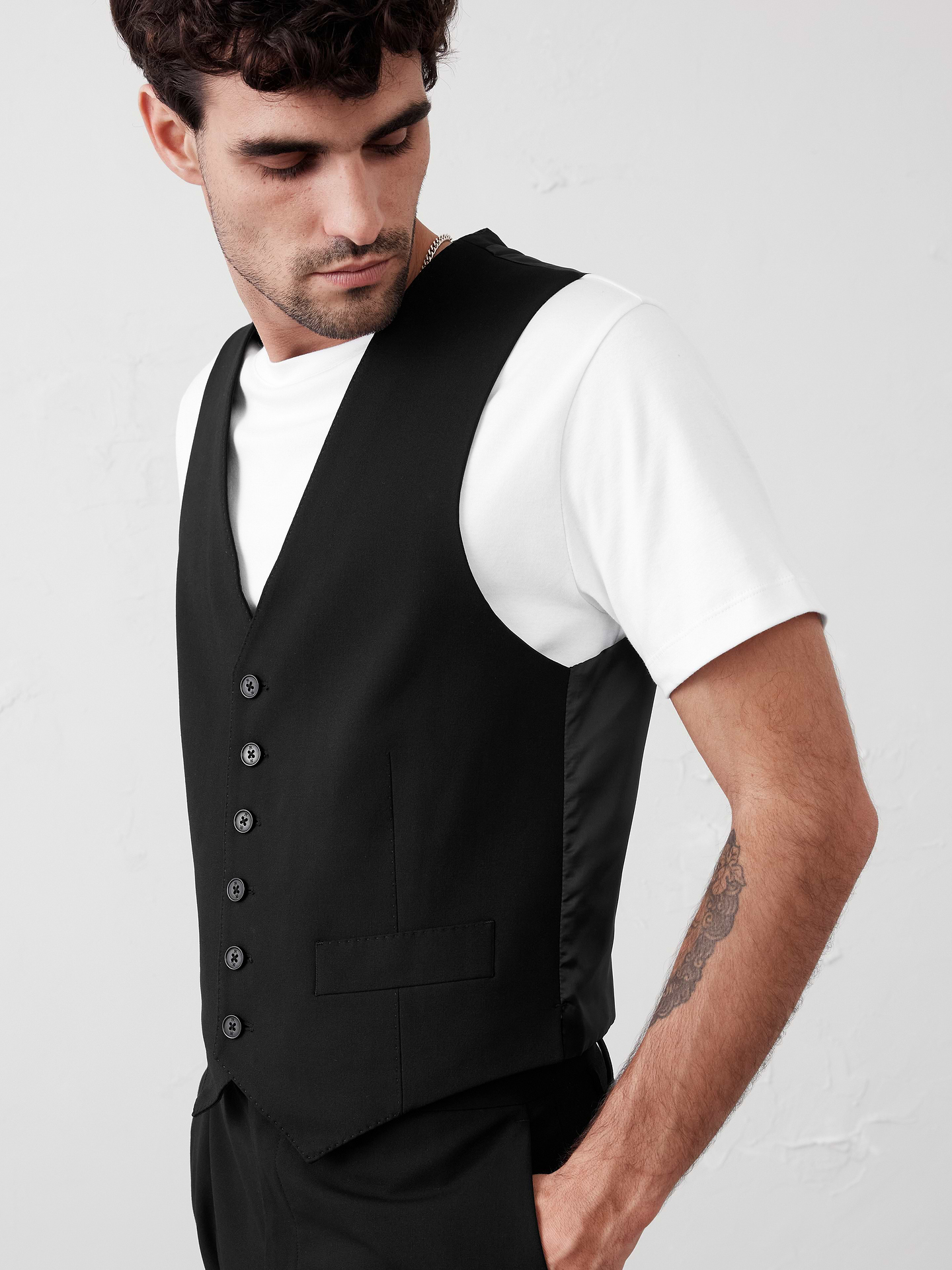 Image number 3 showing, Plain Weave Suit Vest