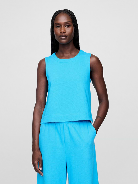 UltraSoft Denim Shell Tank Top