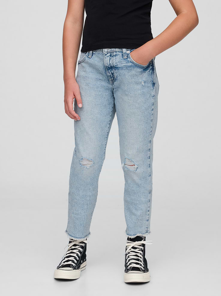 Image number 2 showing, Kids Mid Rise Girlfriend Jeans