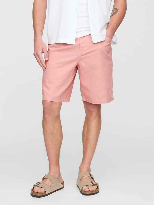 9" Linen-Cotton Easy Shorts