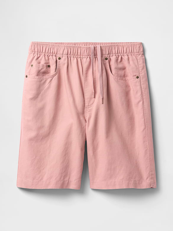 9" Linen-Cotton Easy Shorts