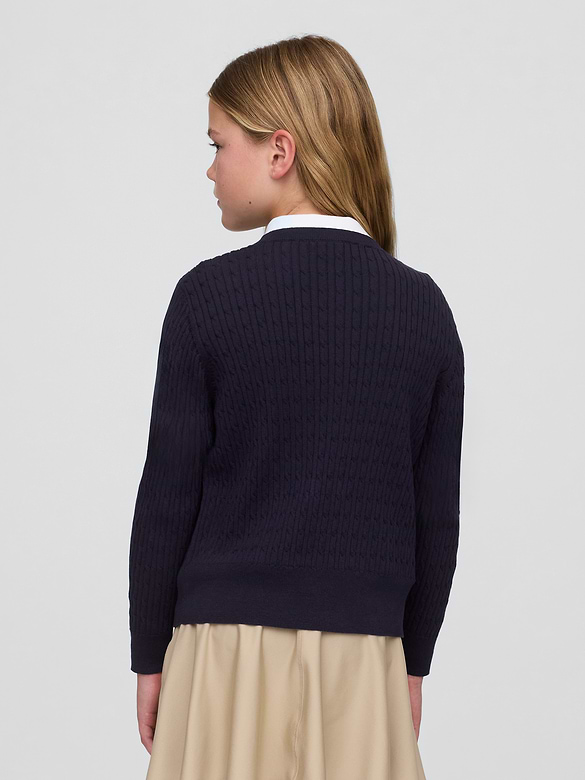 Kids 100% Cotton Uniform Cardigan Sweater