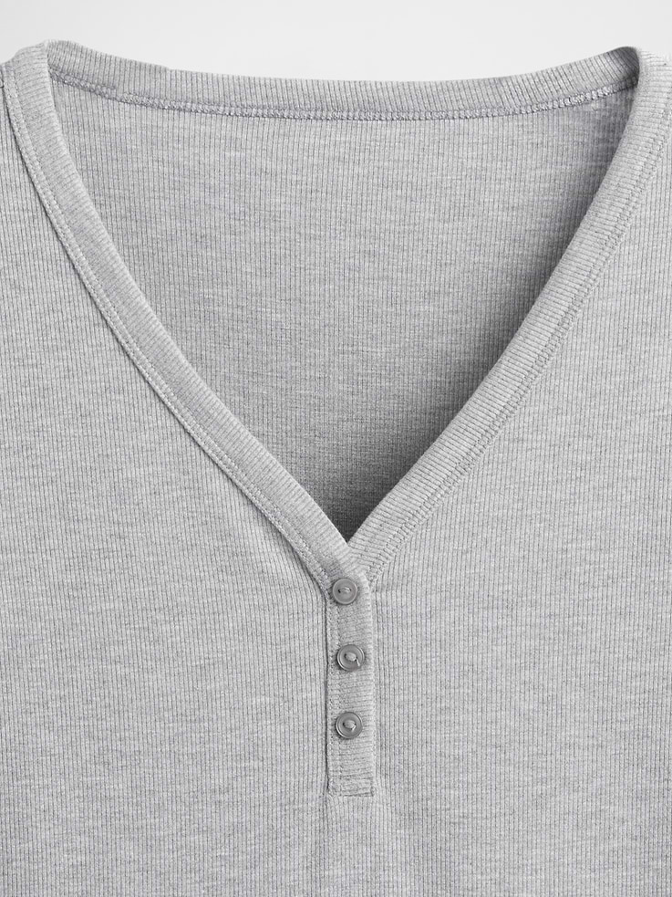 Image number 5 showing, Mini Rib Henley PJ Top