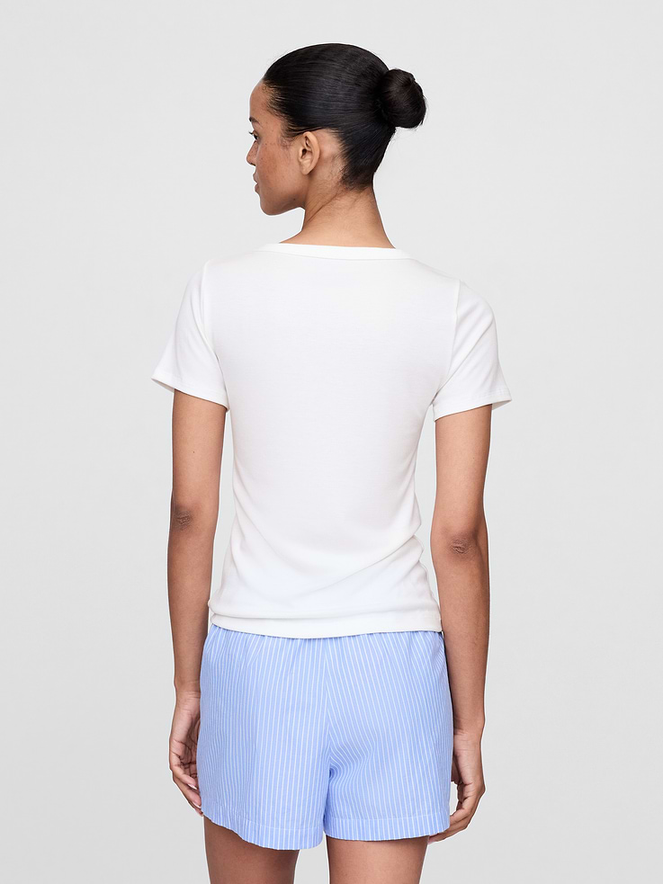 Image 3 of 4, Mini Rib Henley PJ Top