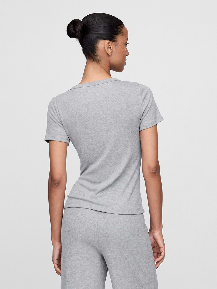 Image number 3 showing, Mini Rib Henley PJ Top