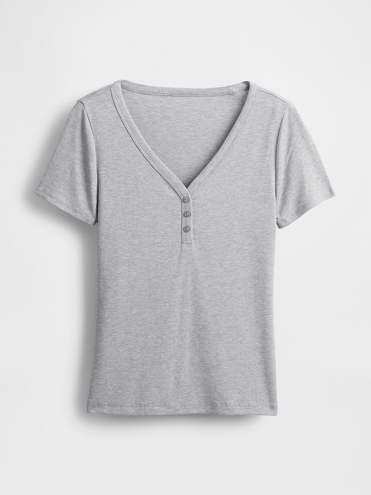 Image number 4 showing, Mini Rib Henley PJ Top
