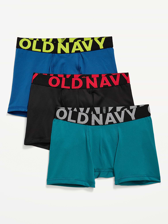 Go-Dry Boxer-Briefs Performance Underwear 3-Pack for Boys