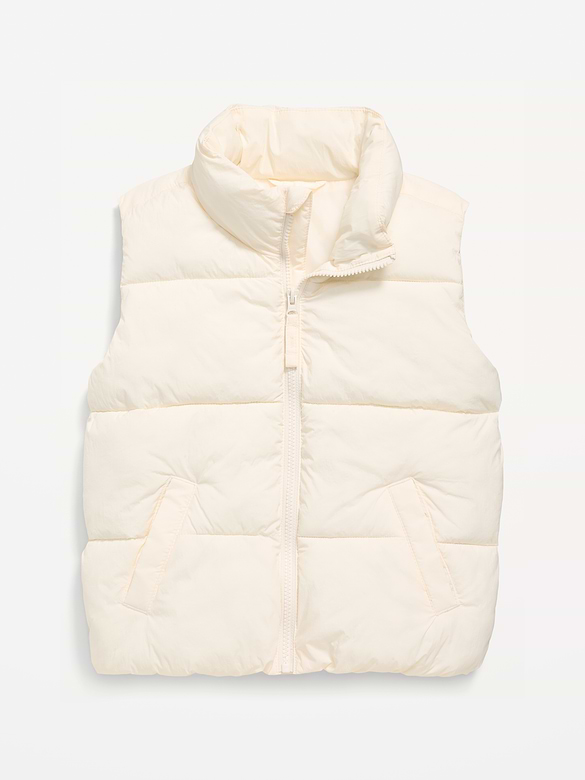 Water-Resistant Quilted Puffer Vest for Girls
