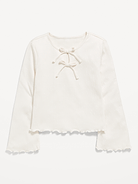 Image number 2 showing, Long-Sleeve Tie-Bow Front Top for Girls