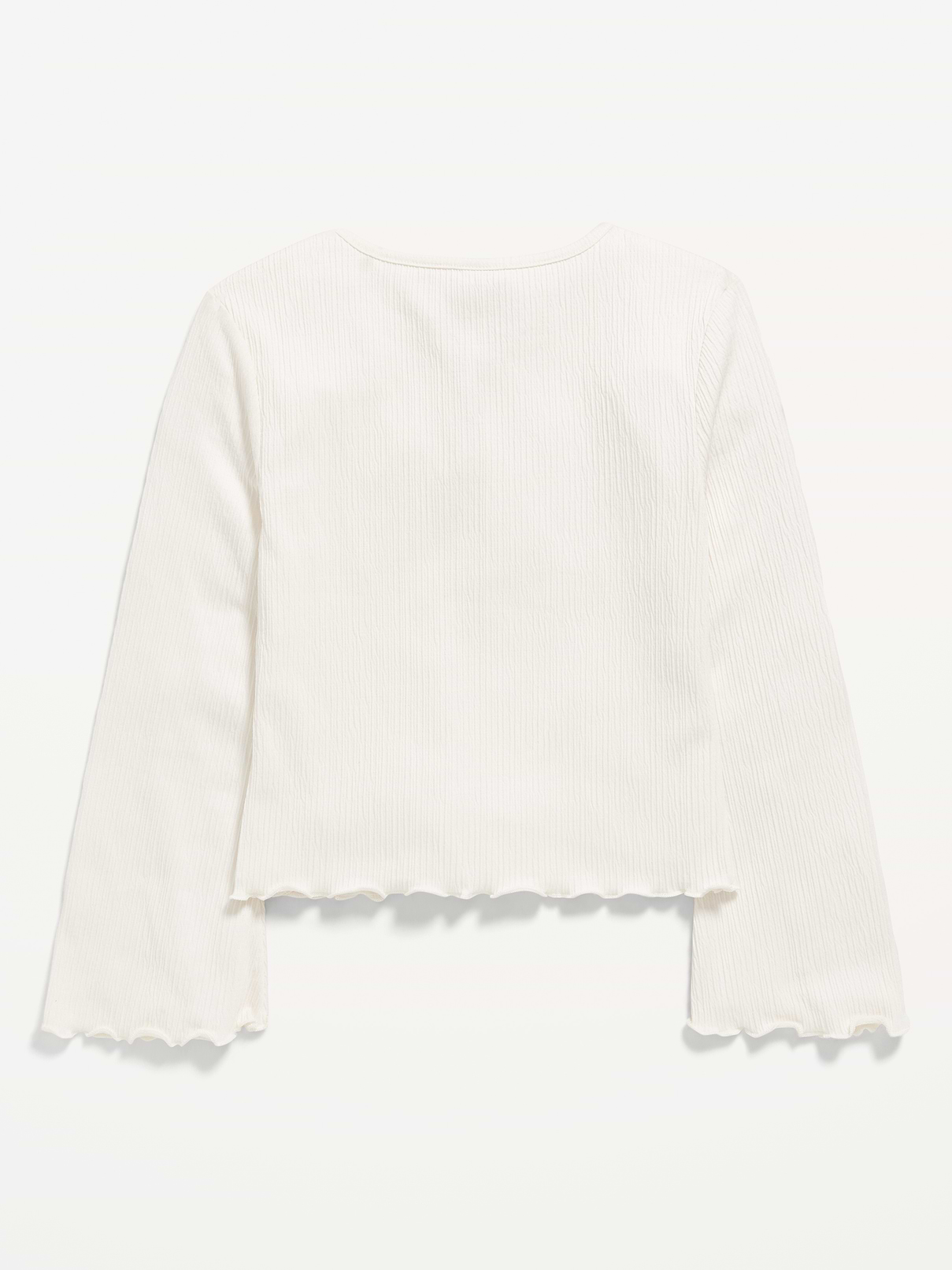 Image number 3 showing, Long-Sleeve Tie-Bow Front Top for Girls