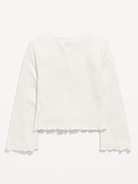 Image number 3 showing, Long-Sleeve Tie-Bow Front Top for Girls