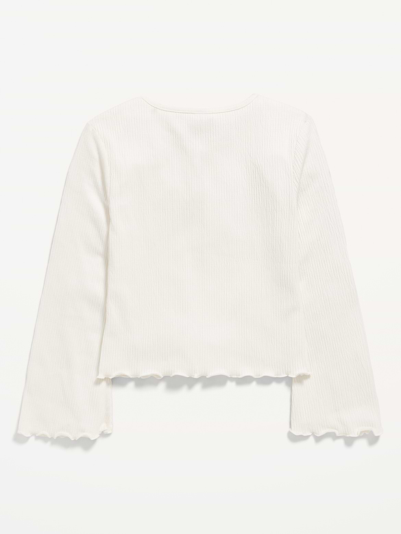 Long-Sleeve Tie-Bow Front Top for Girls