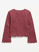 Image number 3 showing, Long-Sleeve Tie-Bow Front Top for Girls